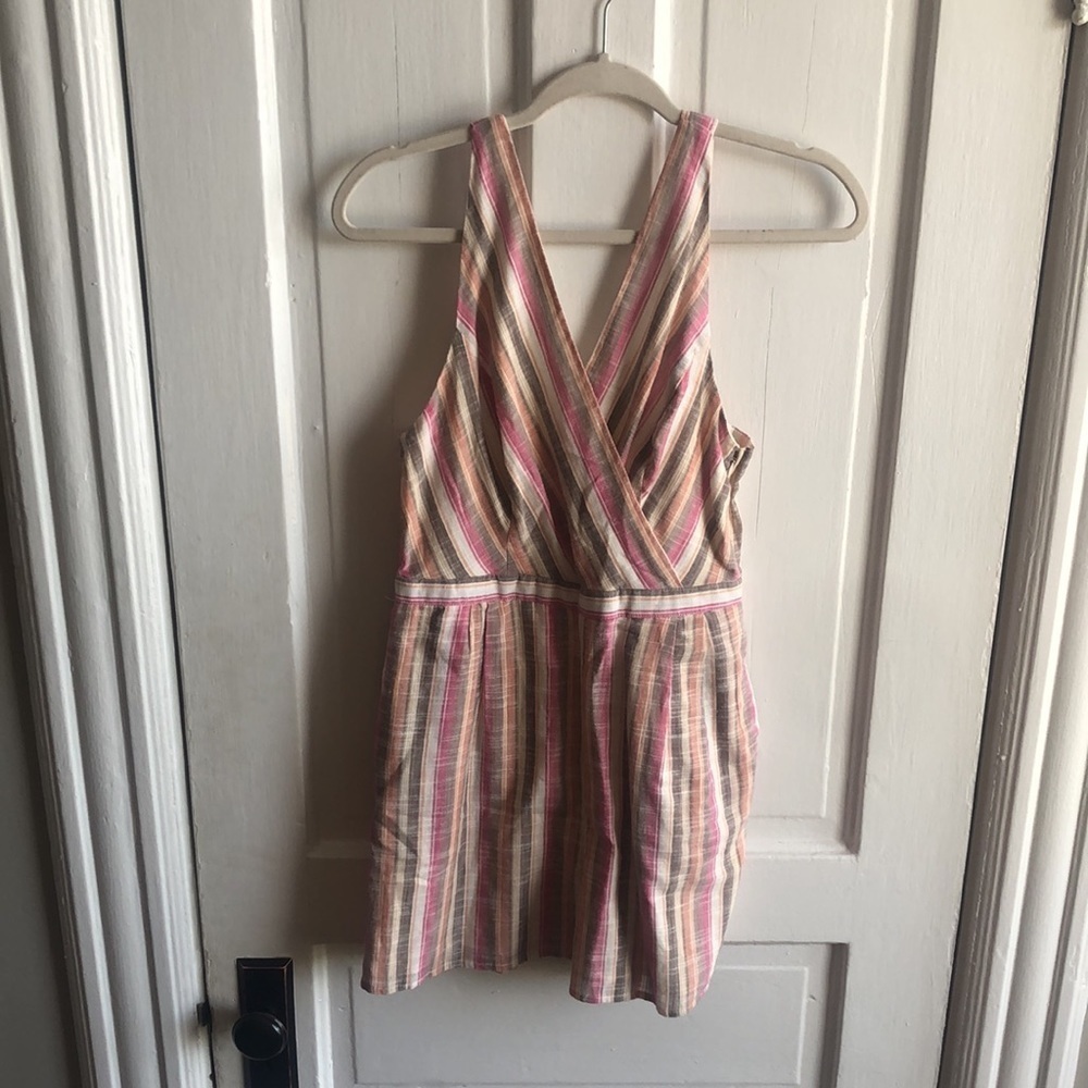 Harper Heritage Sleeveless 100% Cotton V Neck Colorful Casual Romper Size Small